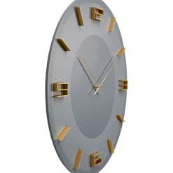 KARE Design Horloges Murales|Horloge Murale Leonardo Gris/Dore O49Cm