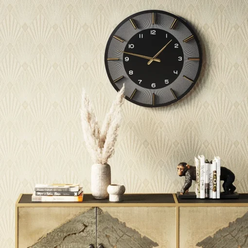 KARE Design Horloges Murales|Horloge Murale Lio Noir O60Cm