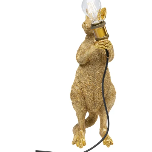 KARE Design Lampes De Table|Lampe A Poser Animal Kangaroo Dore 46Cm