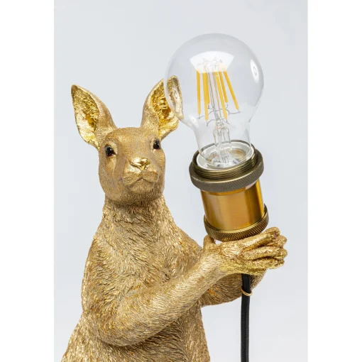 KARE Design Lampes De Table|Lampe A Poser Animal Kangaroo Dore 46Cm