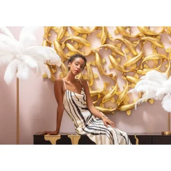 KARE Design Lampes De Table|Lampe A Poser Feather Palm Blanc 60Cm