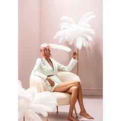 KARE Design Lampes De Table|Lampe A Poser Feather Palm Blanc 60Cm