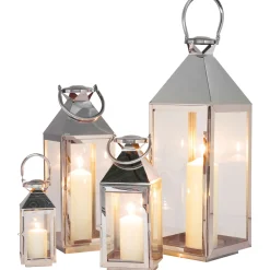 KARE Design Lanternes|Lanterne Giardino Argente (4/Set)