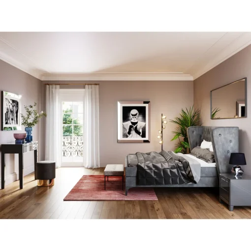 KARE Design Lits Boxspring|Lit Boxspring Benito Moon Gris 160X200