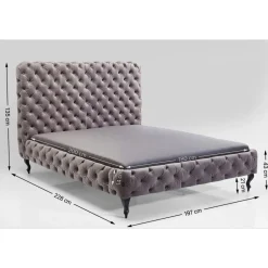 KARE Design Lits Rembourres|Lit Desire Haut Gris Argente 180X200Cm