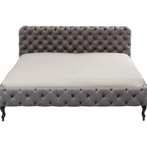 KARE Design Lits Rembourres|Lit Desire Velvet Silver Grey 160X200 Cm