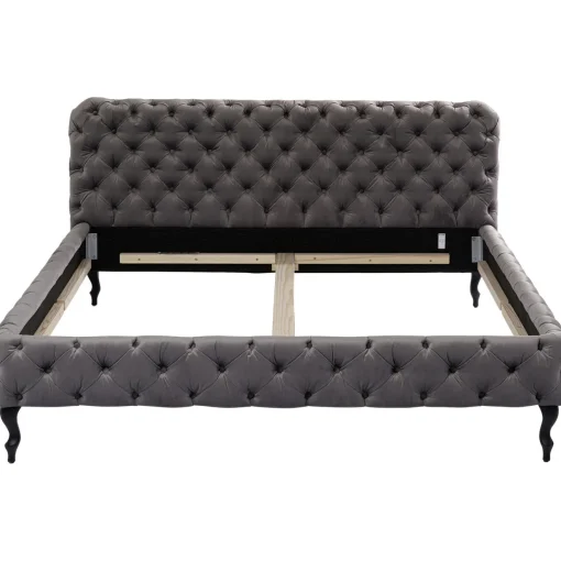 KARE Design Lits Rembourres|Lit Desire Velvet Silver Grey 160X200 Cm