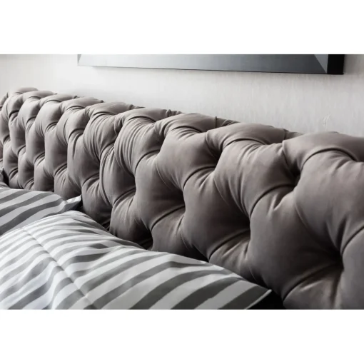 KARE Design Lits Rembourres|Lit Desire Velvet Silver Grey 160X200 Cm