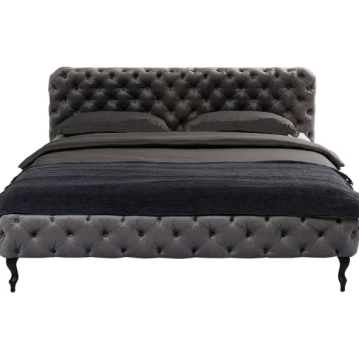 KARE Design Lits Rembourres|Lit Desire Velvet Silver Grey 160X200 Cm