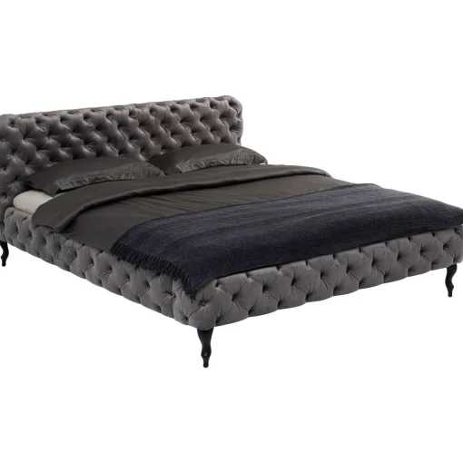 KARE Design Lits Rembourres|Lit Desire Velvet Silver Grey 160X200 Cm