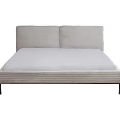KARE Design Lits Rembourres|Lit East Side Velours Cotele Gris 180X200Cm