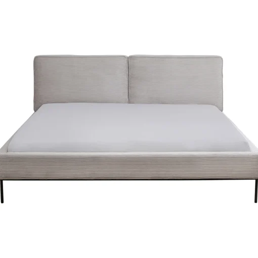 KARE Design Lits Rembourres|Lit East Side Velours Cotele Gris 180X200Cm