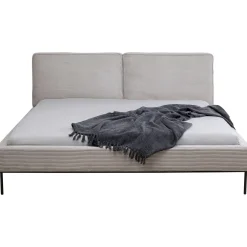 KARE Design Lits Rembourres|Lit East Side Velours Cotele Gris 180X200Cm