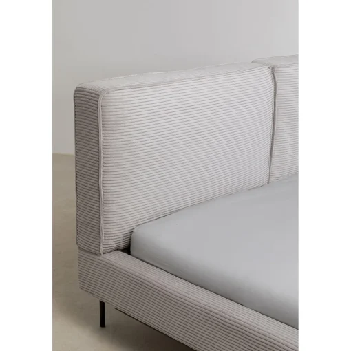 KARE Design Lits Rembourres|Lit East Side Velours Cotele Gris 180X200Cm