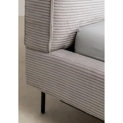 KARE Design Lits Rembourres|Lit East Side Velours Cotele Gris 180X200Cm
