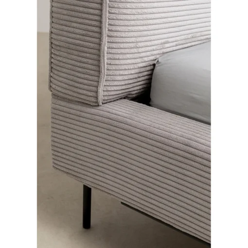 KARE Design Lits Rembourres|Lit East Side Velours Cotele Gris 180X200Cm