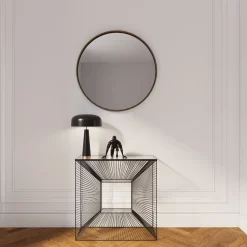 KARE Design Miroirs Muraux|Miroir Curve Rond Acier Nature O100Cm