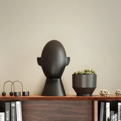 KARE Design Objets Déco|Objet Décoratif Abstract Face Noir 34Cm