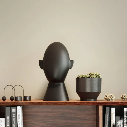 KARE Design Objets Déco|Objet Décoratif Abstract Face Noir 34Cm