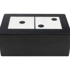 KARE Design Objets Déco|Objet Décoratif Domino Noir/Blanc 14X5Cm