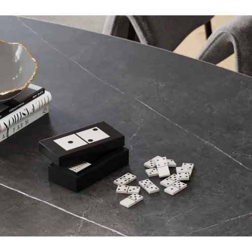 KARE Design Objets Déco|Objet Décoratif Domino Noir/Blanc 14X5Cm