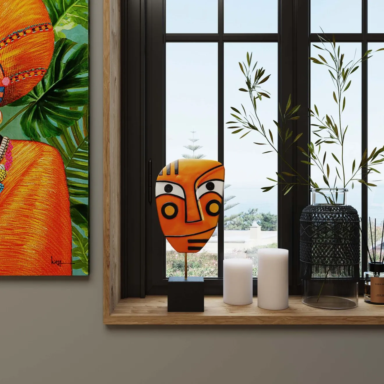 KARE Design Objets Déco|Objet Décoratif Face Orange 50Cm