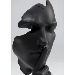 KARE Design Objets Déco|Objet Décoratif Quiet Face Noir 31Cm