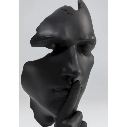 KARE Design Objets Déco|Objet Décoratif Quiet Face Noir 31Cm