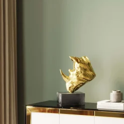 KARE Design Objets Déco|Objet Décoratif Rhino Dore 51Cm