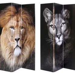 KARE Design Paravents|Paravent King Lion Vs Cat Girl 120X180