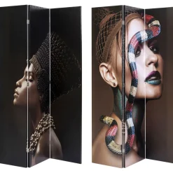 KARE Design Paravents|Paravent Royal Headdress Vs Snake Girl 120X180