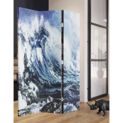 KARE Design Paravents|Paravent Triptychon Wave Vs Palms 120X180