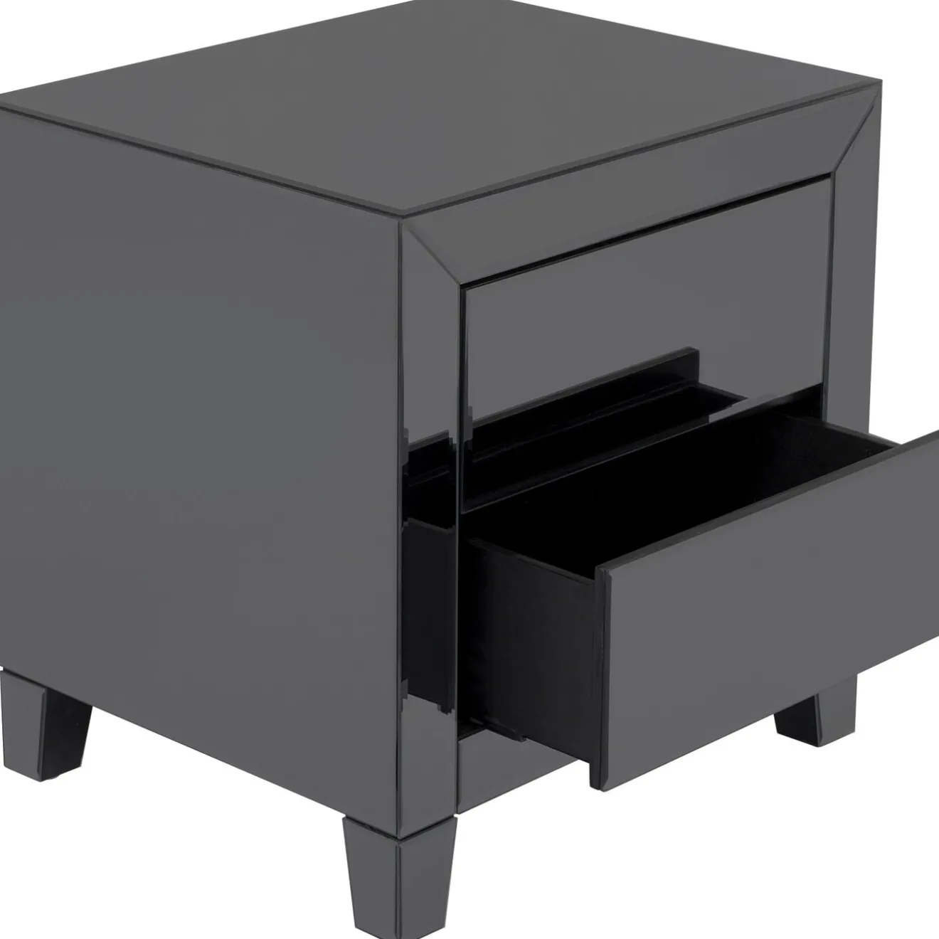 KARE Design Tables De Chevet|Petite Commode Luxury Push 2 Tiroirs Gris
