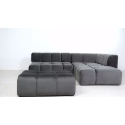 KARE Design Tabourets|Pouf Belami Velours Gris