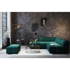 KARE Design Tabourets|Pouf Belami Velours Vert Fonce