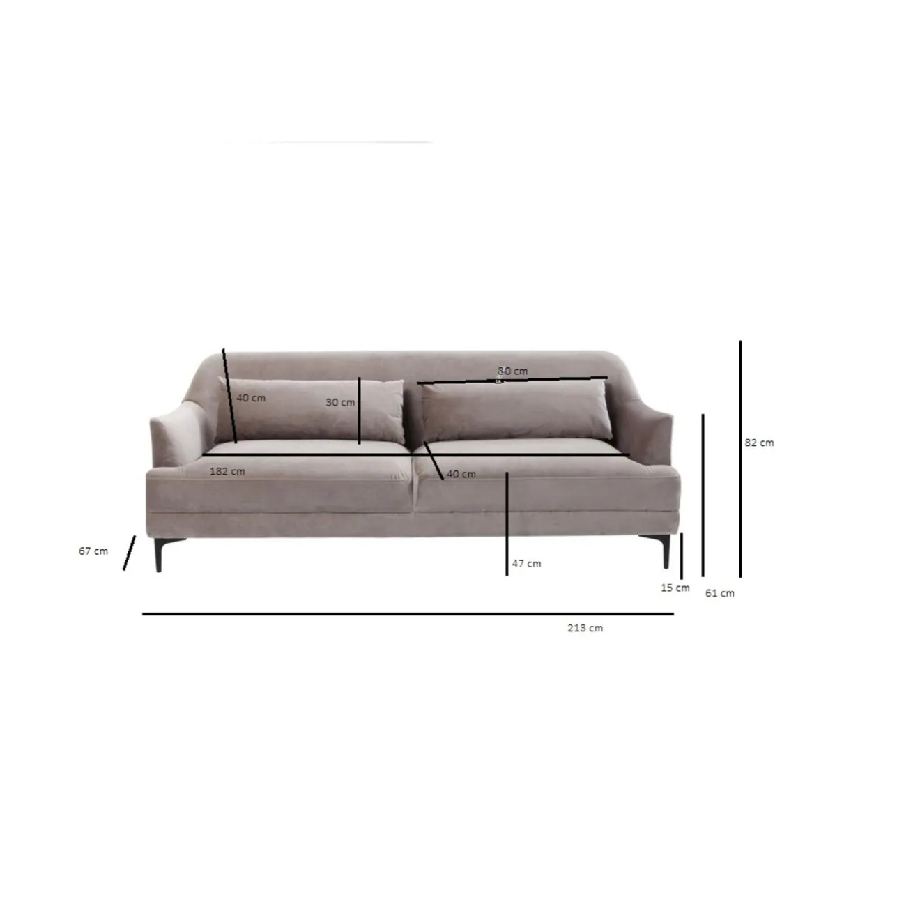 KARE Design 3 Places|Sofa Proud 3-Places Gris