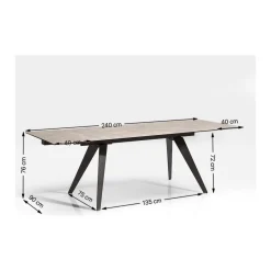 KARE Design Tables Extensibles|Table A Rallonges Amsterdam Look Marbre 160(40+40)