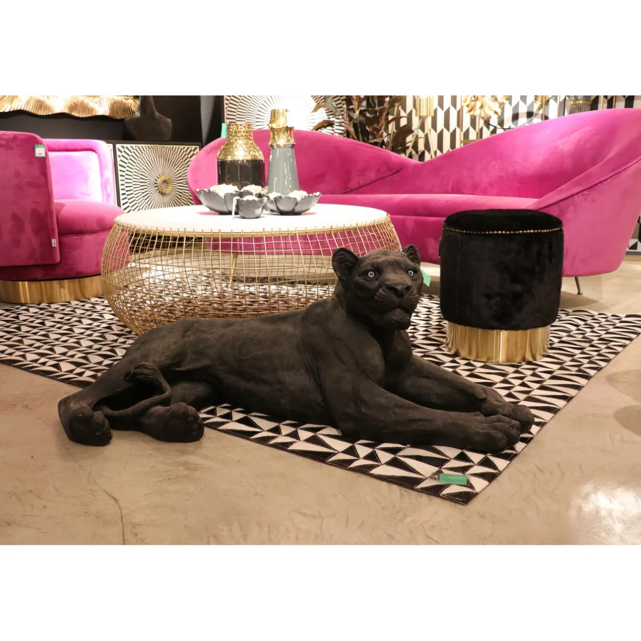 KARE Design Tables Basses|Table Basse Cesta Marble Dore O100Cm