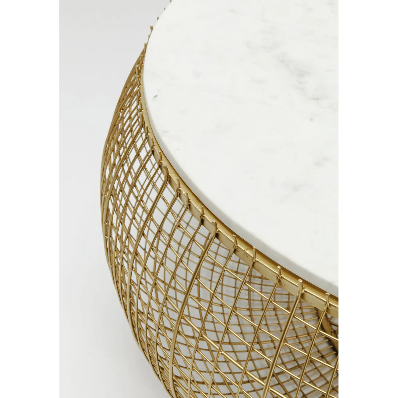 KARE Design Tables Basses|Table Basse Cesta Marble Dore O100Cm