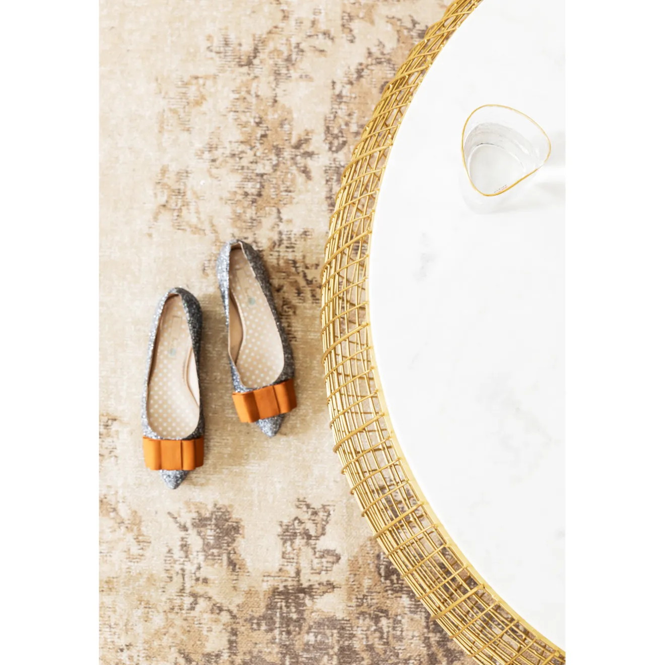 KARE Design Tables Basses|Table Basse Cesta Marble Dore O100Cm