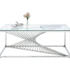 KARE Design Tables Basses|Table Basse Laser Argente-Verre Clair 120X60Cm