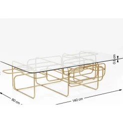 KARE Design Tables Basses|Table Basse Meander Dore 140X80