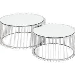 KARE Design Tables Basses|Table Basse Wire Argente (2/Set)