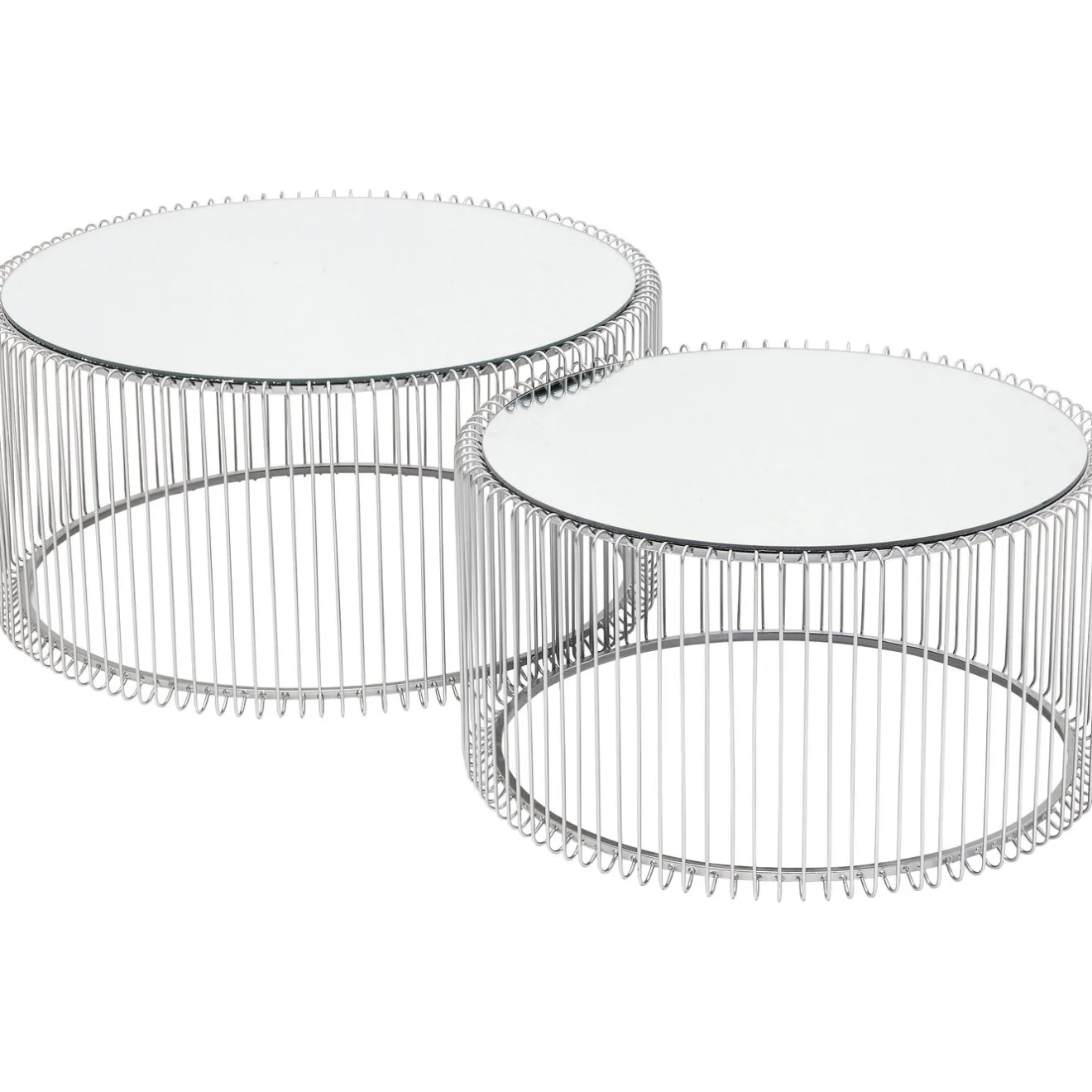 KARE Design Tables Basses|Table Basse Wire Argente (2/Set)