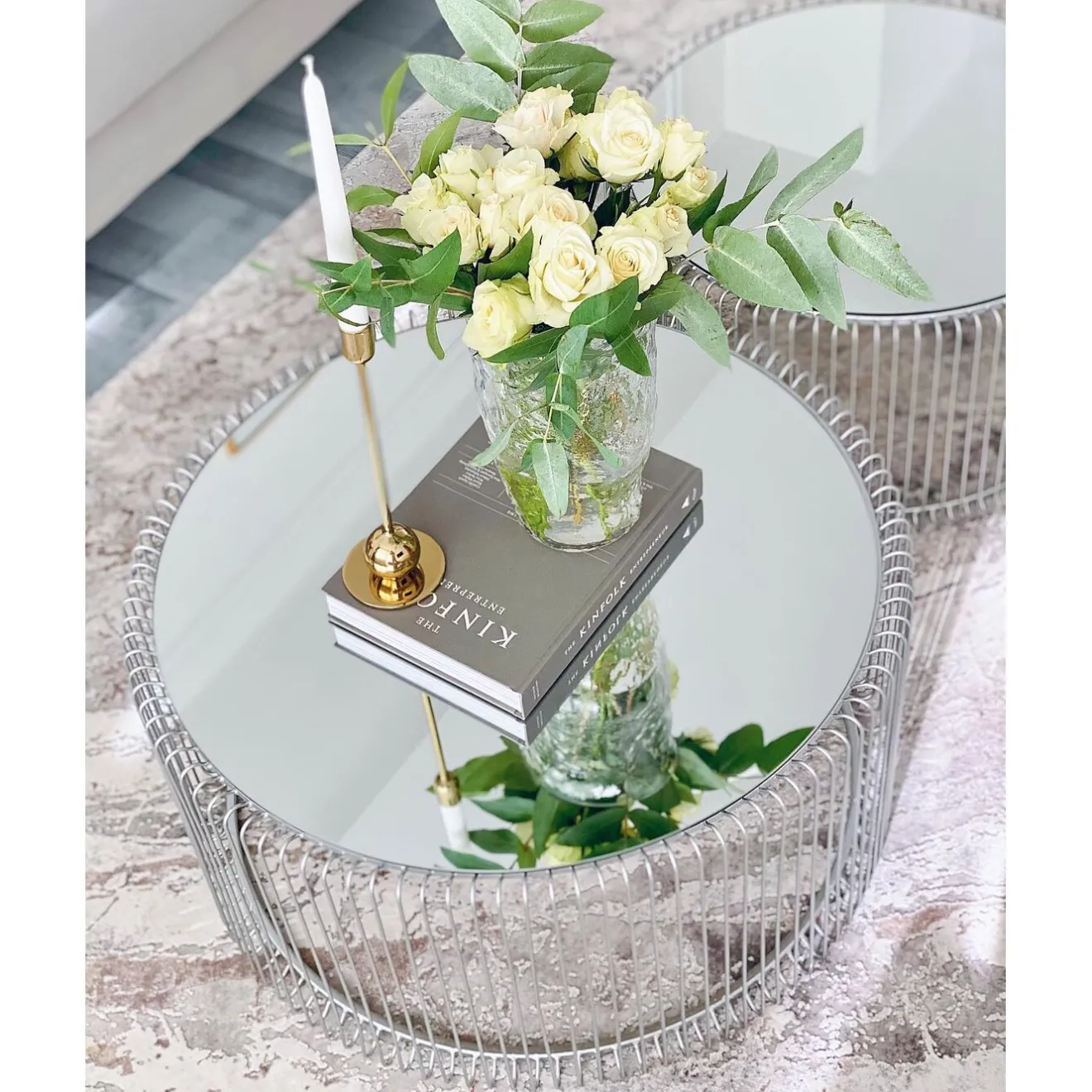 KARE Design Tables Basses|Table Basse Wire Argente (2/Set)