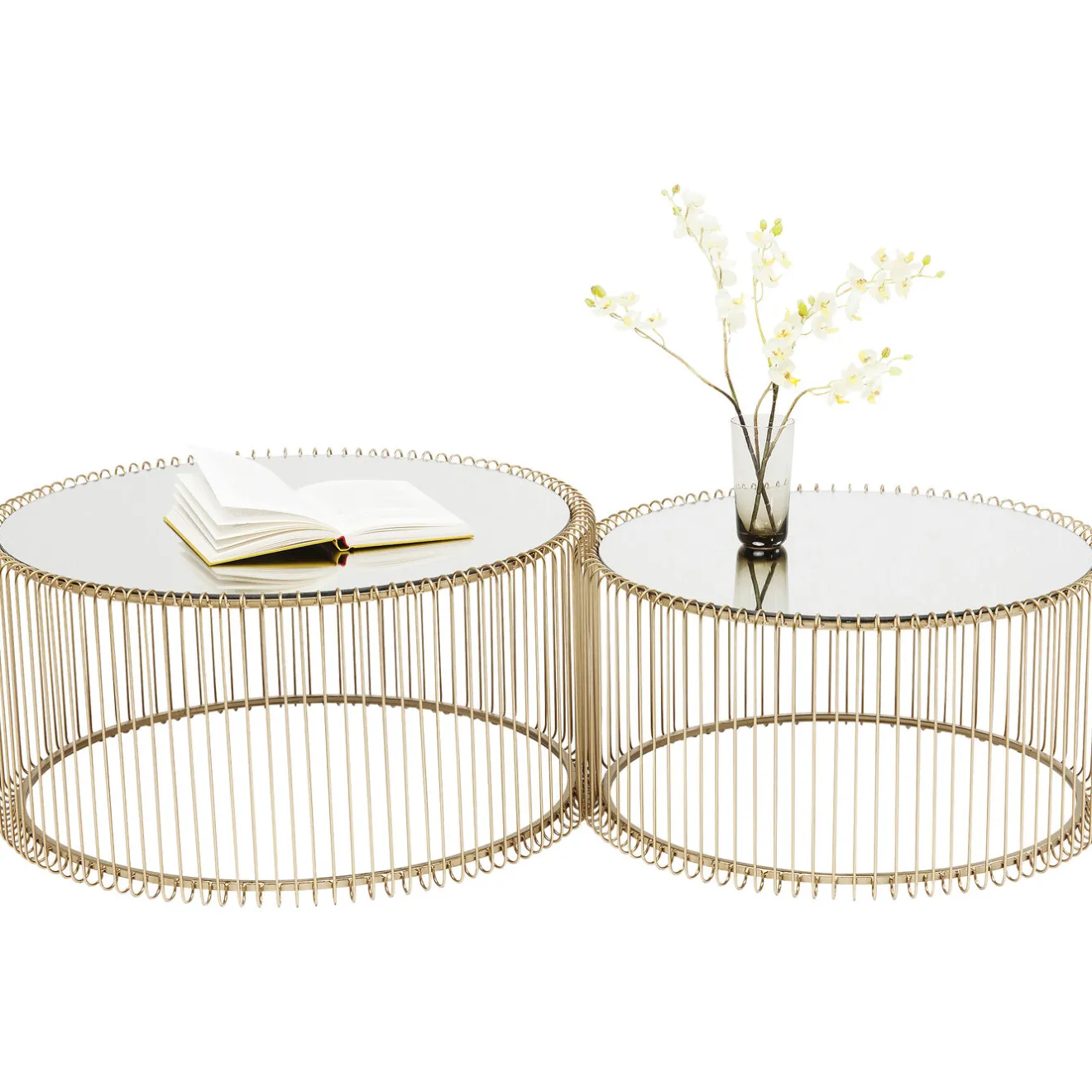 KARE Design Tables Basses|Table Basse Wire Laiton (2/Set)