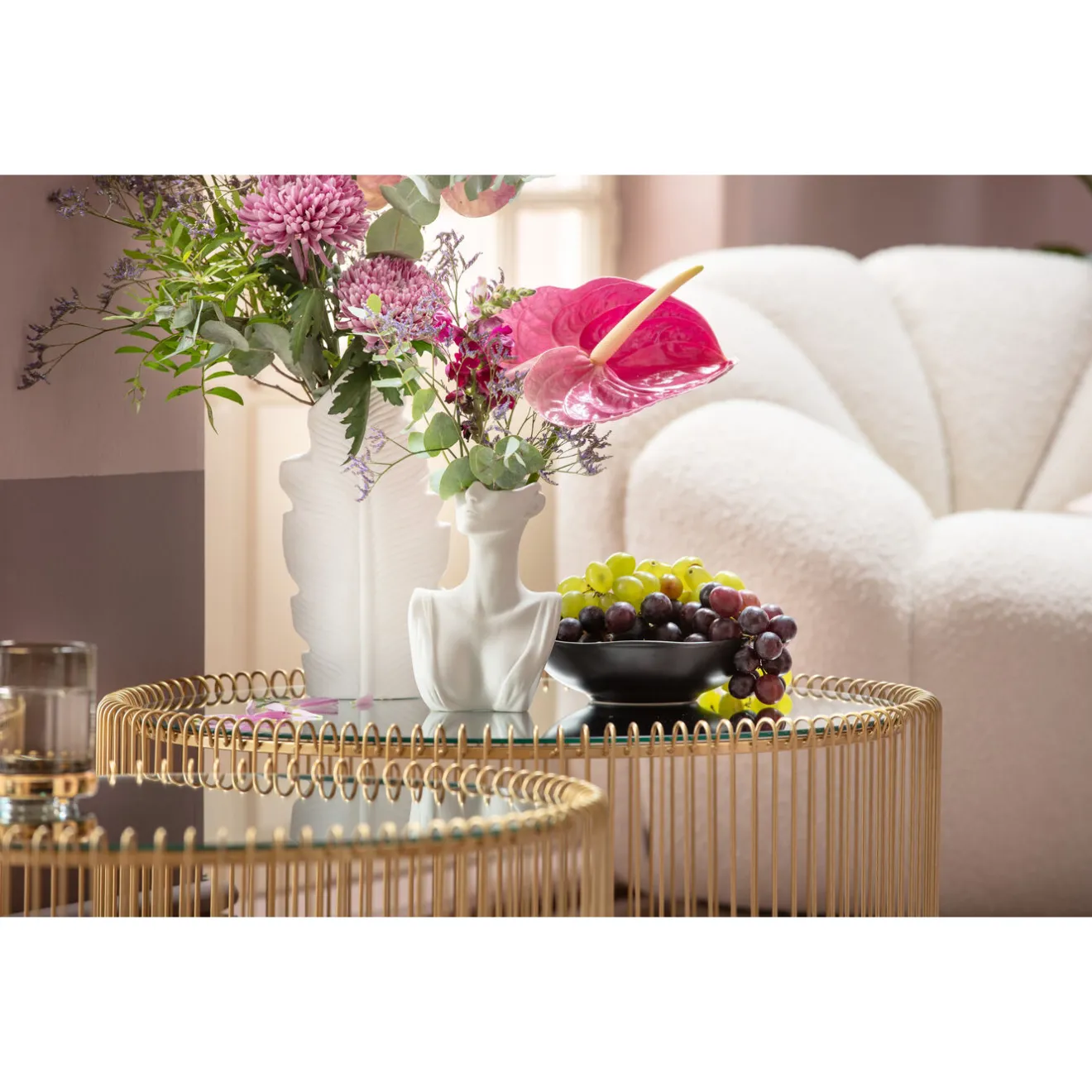 KARE Design Tables Basses|Table Basse Wire Laiton (2/Set)