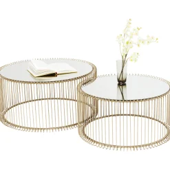 KARE Design Tables Basses|Table Basse Wire Laiton (2/Set)