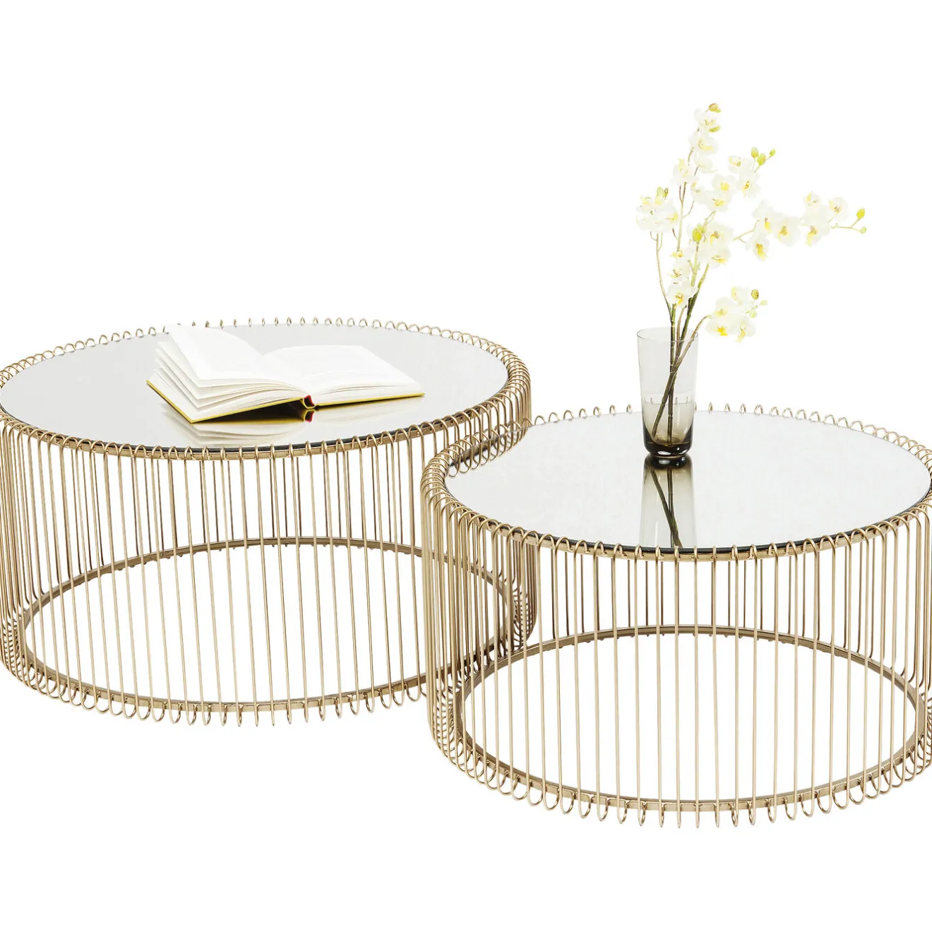 KARE Design Tables Basses|Table Basse Wire Laiton (2/Set)