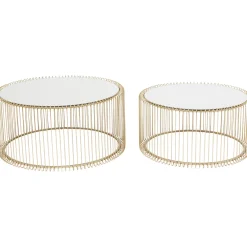 KARE Design Tables Basses|Table Basse Wire Laiton (2/Set)